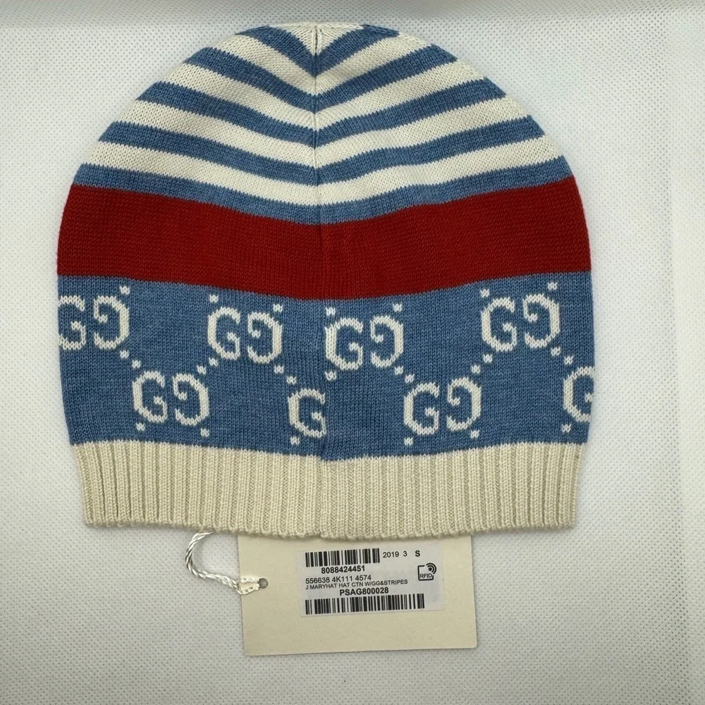 Gucci Striped Blue and Red Kids Hat - Size S
